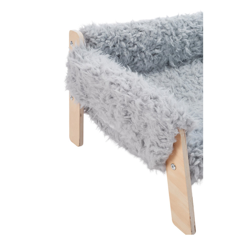 Faux Fur Pet Bed, 27cm H x 56cm W x 45cm D, Grey