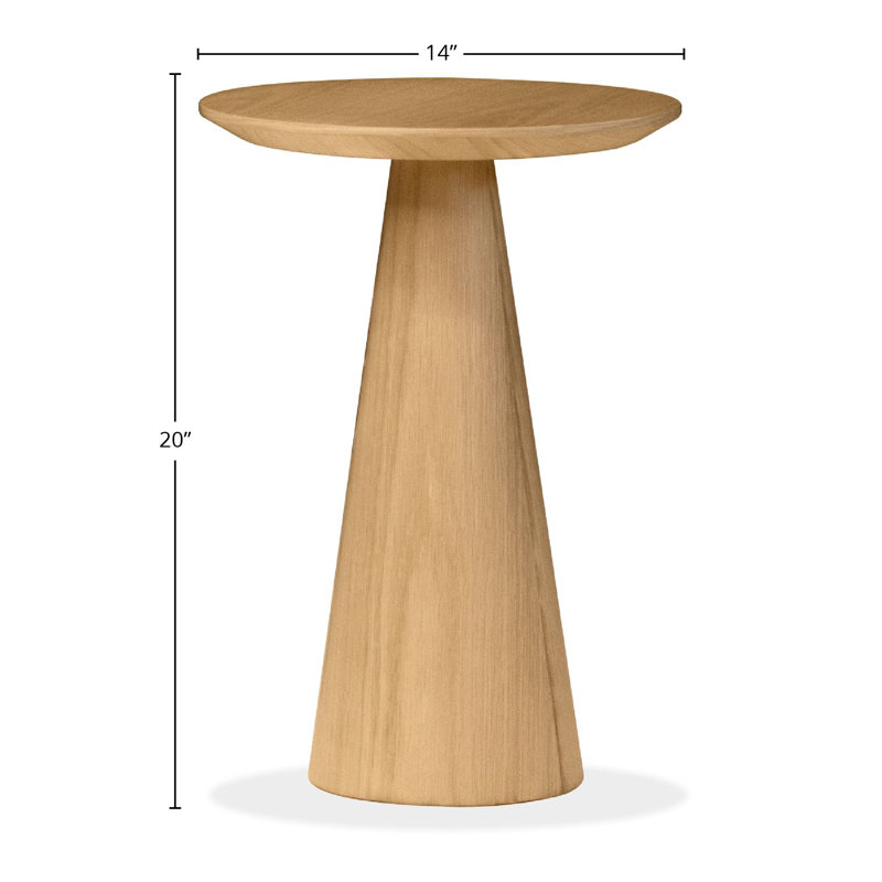 Tower Wood Medium End Table, White Oak, 20"  H x 14" W x 14" D