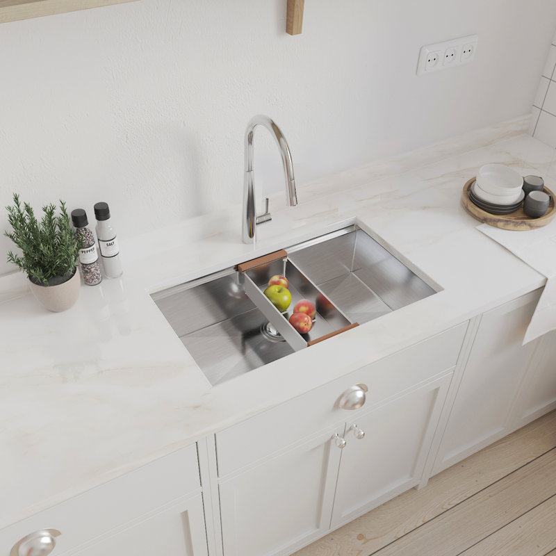 Évier de cuisine en acier inoxydable 32 X 19 po - Améliore l'apparence de 18 pouces, utilisation efficace de l'espace