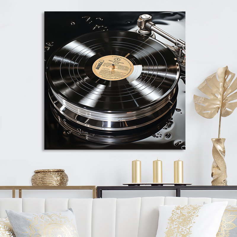 Vinyle, vinyle, reflet, Toile tendue, H 36 po x l 36 po x P 1,5 po
