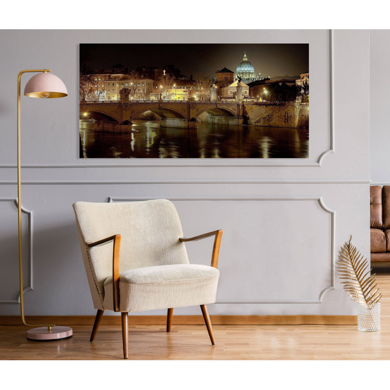Rome At Night by Vadim Ratsenskiy - No Frame Print on Canvas, 35cm H x 70cm W x 4cm D