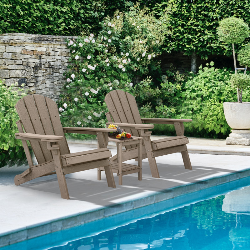 Felten Plastic Folding Adirondack Chair, Bois