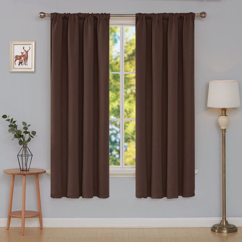 Maksymilan Room Darkening Curtain Pair, 38" W x 63" L, Gray