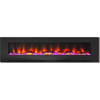 Cambridge Wall Mount Electric Fireplace Heater with Remote Control for Indoor Use in Living Room, Bedroom, Home Office