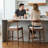 Solid Wood Bar Stool With Footrest 2 Packs-1961149883