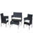 4 PC Rattan Patio Furniture Set Outdoor Patio Cushioned Seat Wicker Sofa (Beige Cushion)