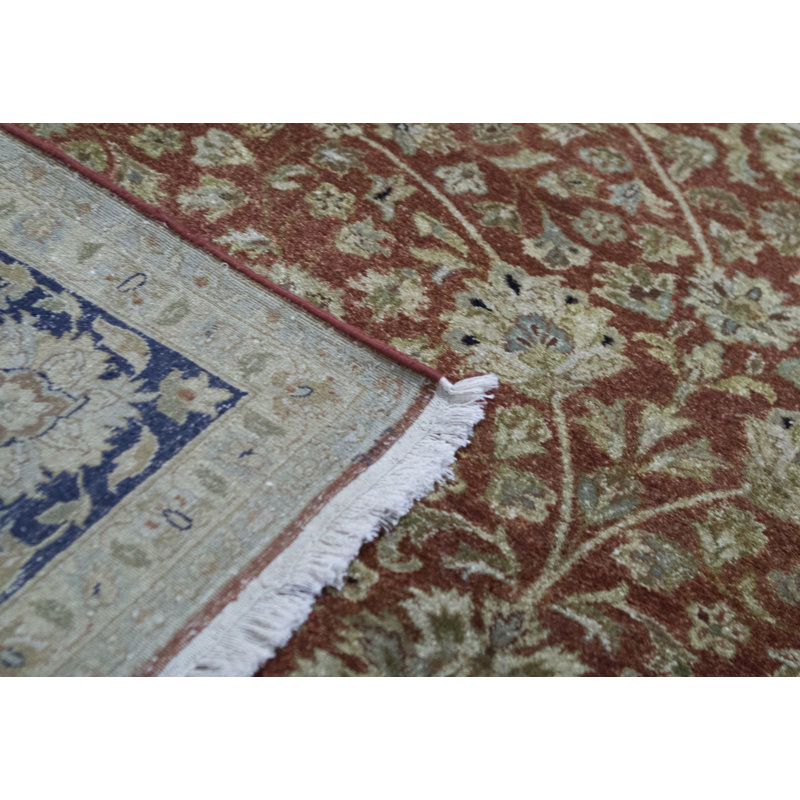 Tapis rouille et noir noué à la main de haute qualité