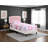 Getafe White Pink Twin Bed-689502391-689502394