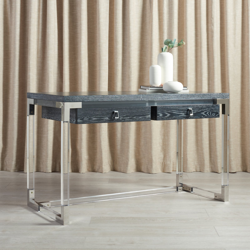Bureau Rosene, Noir / chêne cérusé