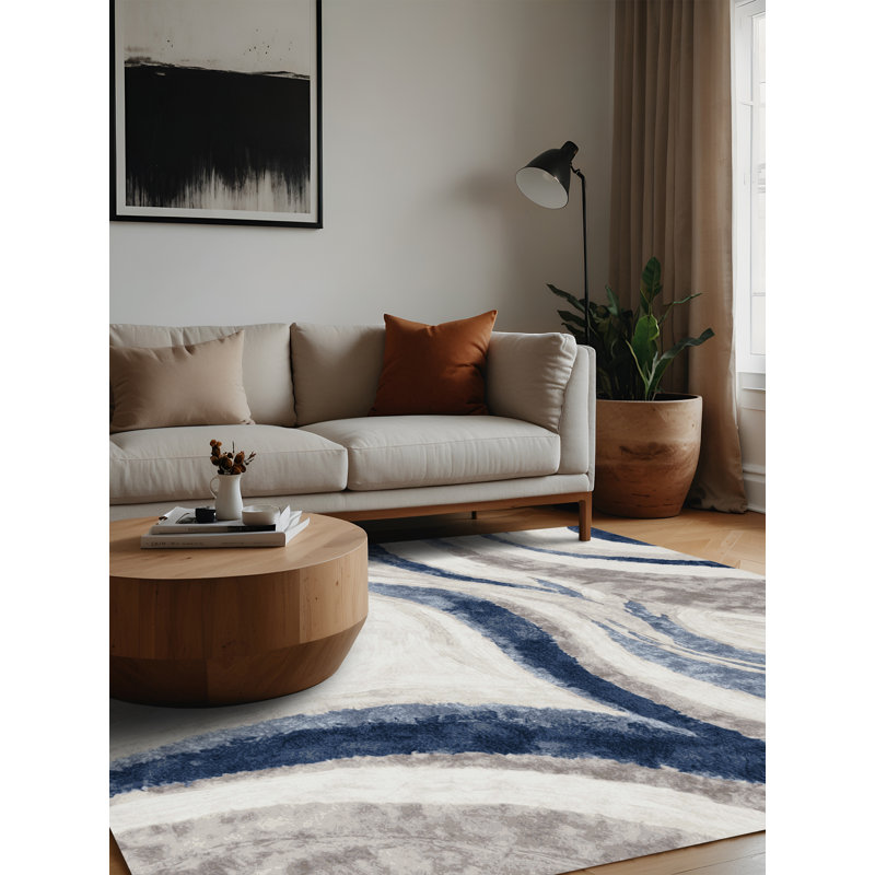 Tapis gris lavable à la machine, Carré 5 pi