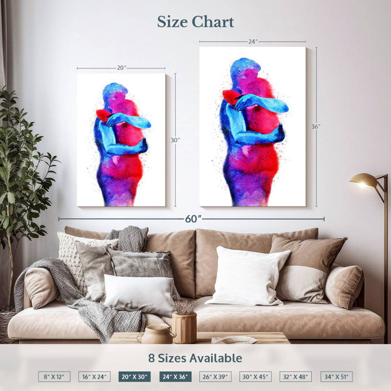 Couple Hardie embrassant, H 36 po x l 24 po