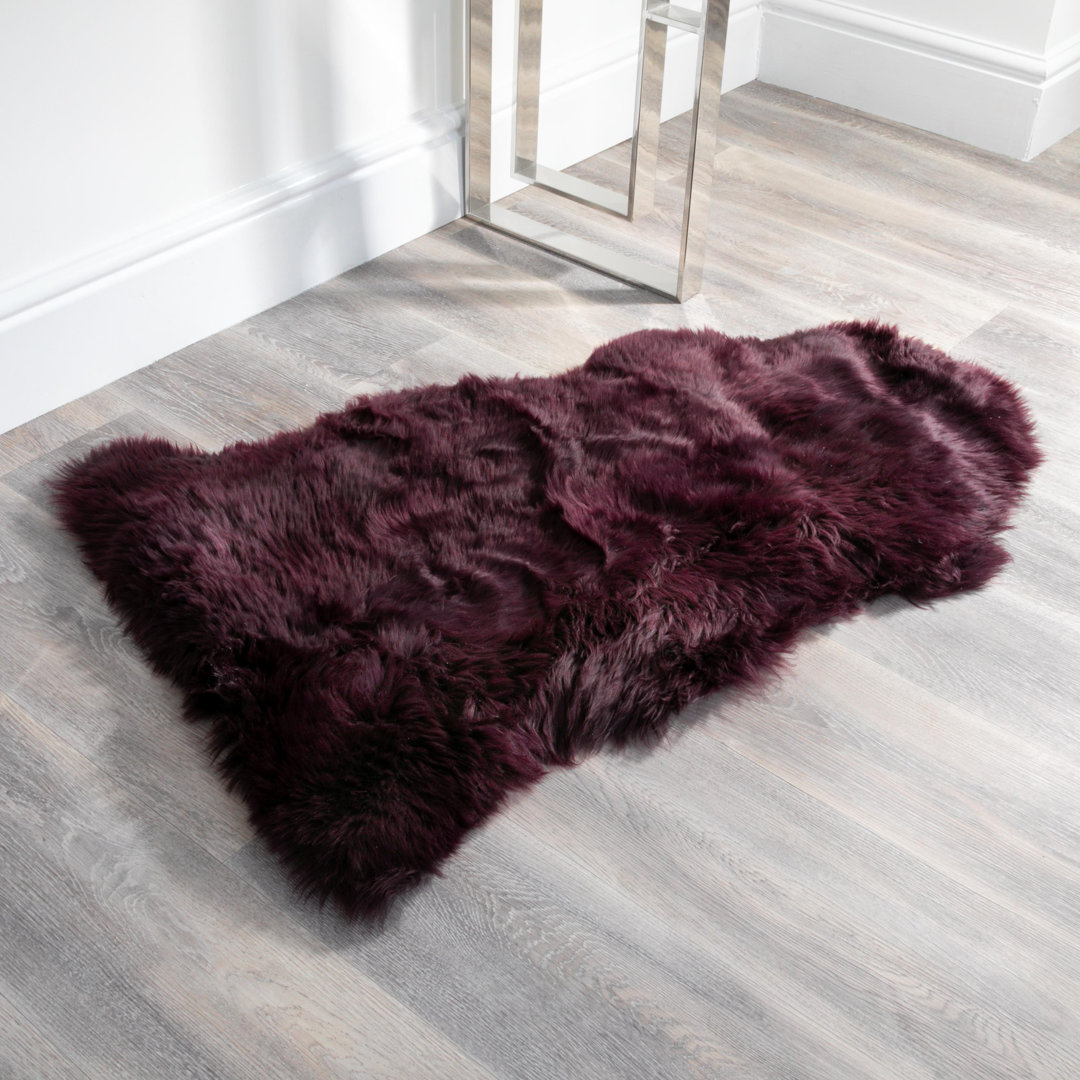 Orcutt Solid Colour Sheepskin 120cm X 60cm Area Rug