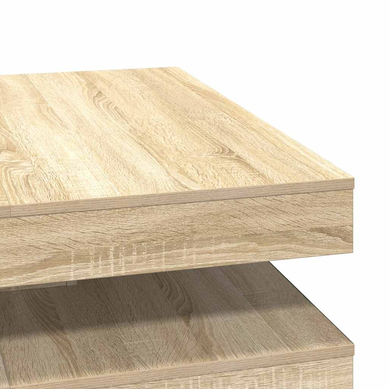 Coffee Table 360-Degree Rotatable 90X90x34.5 Cm, Sonoma Oak