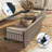 47.2"H Farmhouse King Size Bed with 2 Drawers & Bookcase Headboard, Gray-498611799-498611787