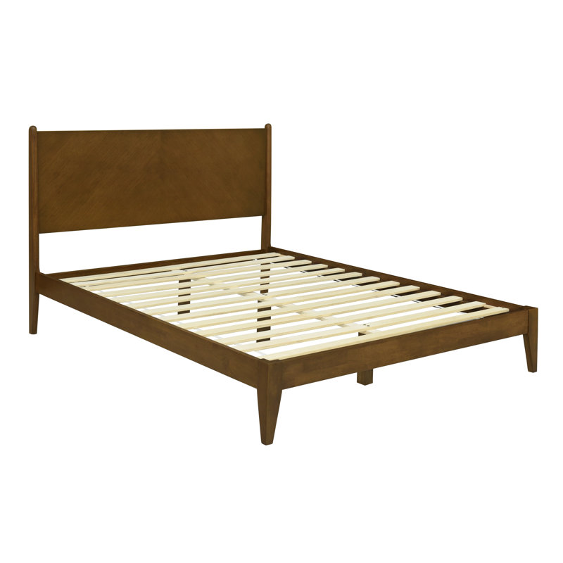Aisen Solid Wood Panel Headboard Bed Frame