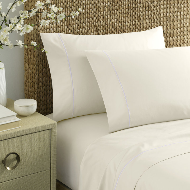 Ensemble de draps 100% satin de coton 400 fils Regatta, Grand, Blanc