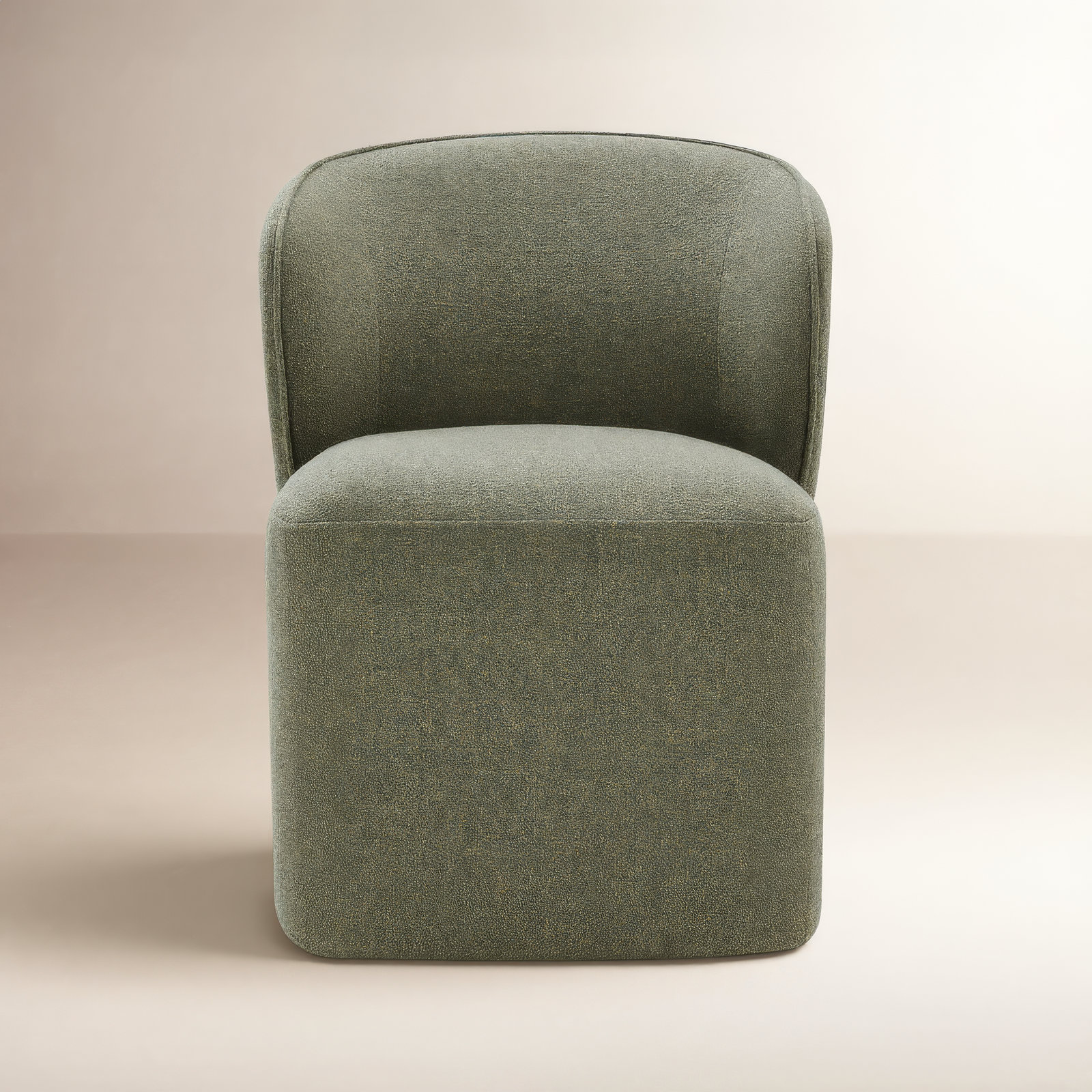 Niha Upholstered Dining Chair with Casters, Nathan Hemp Tweed