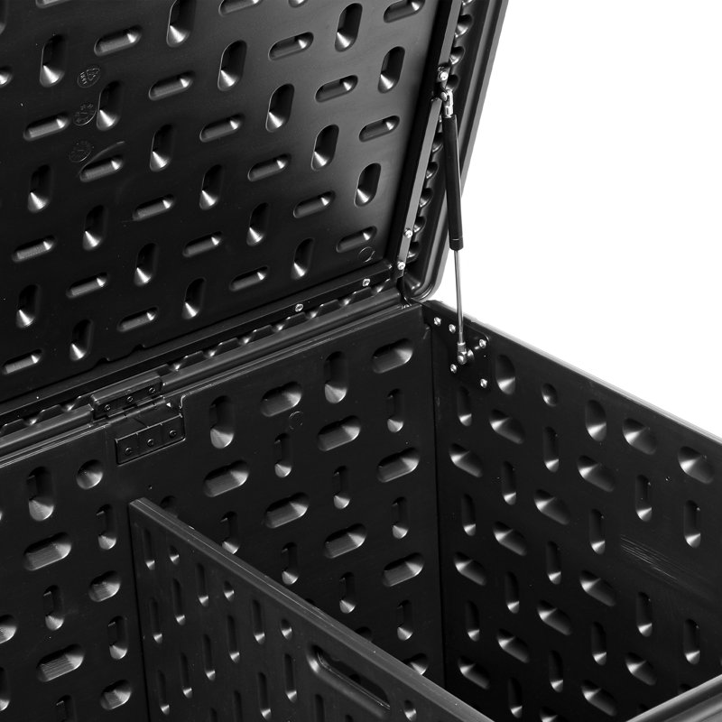 Edrosie Inc 69.6'' W 260 Gallons Water Resistant Resin Lockable Deck Box, Black
