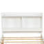 Lit simple avec lit gigogne, bibliothèque, blanc