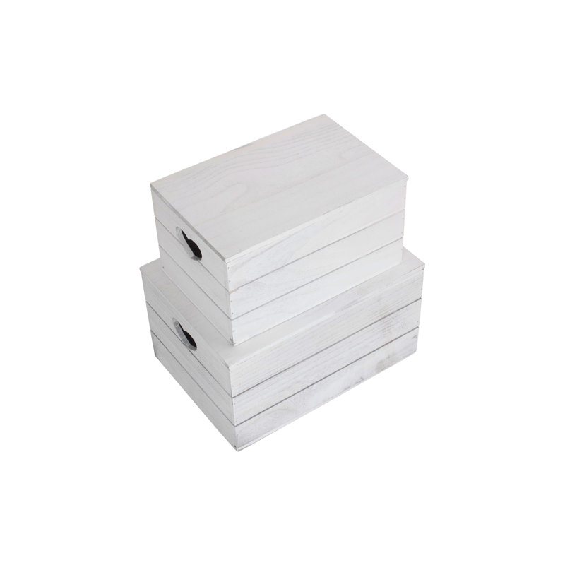 Effect Heart Cut-Out Box Set 2, White Wash