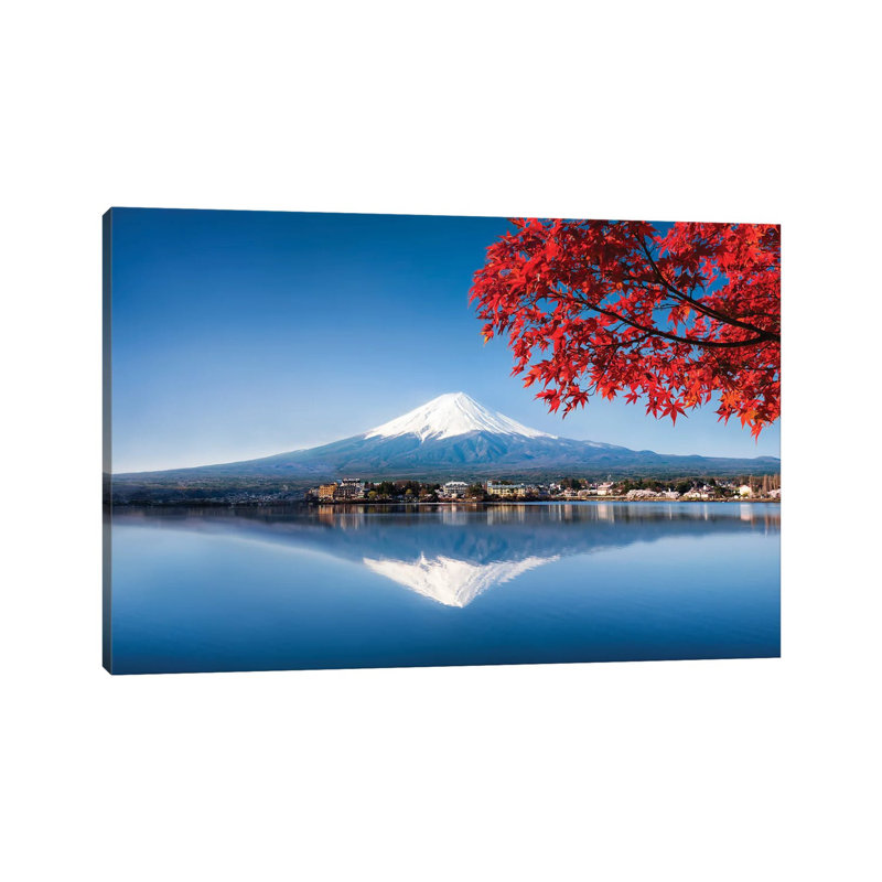 Mount Fuji At Lake Kawaguchiko In Autumn, Yamanashi Prefecture, Japan by Jan Becke - Wrapped Canvas Print