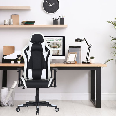 Crni Inbox Zero Commando Ergonomic Gaming Chair