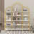 74.8 Inch 5-Tier Office Bookcase With Round Top, X Bar Gold Frame
