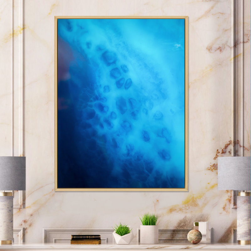 Marbre luxueux, art sur toile fluide, H 16 po x l 32 po x P 1 po, Toile avec cadre flottant brun
