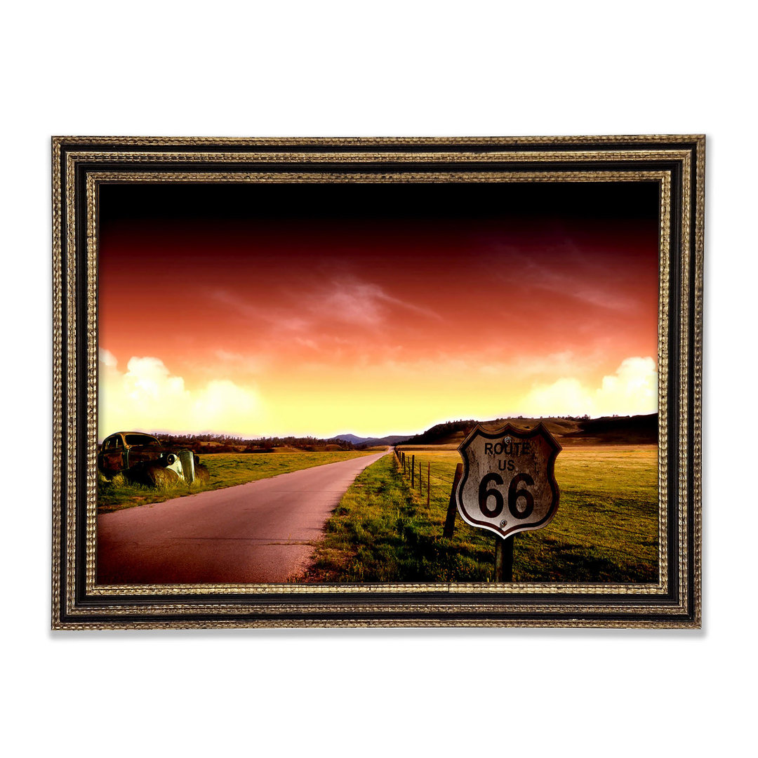 Drive Route 66 Gerahmter Druck