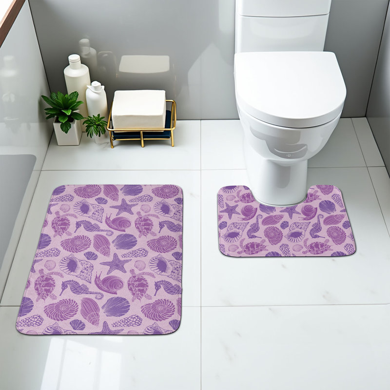  Ensemble de tapis de salle de bain 2 pièces Marine