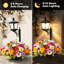 Lampe solaire 2 en 1 pour jardinière, lampe solaire extérieure étanche à lumière chaude, à poser ou à fixer au mur, idéale pour le porche, la cour et la terrasse, cadeau idéal pour les jardiniers et les propriétaires.