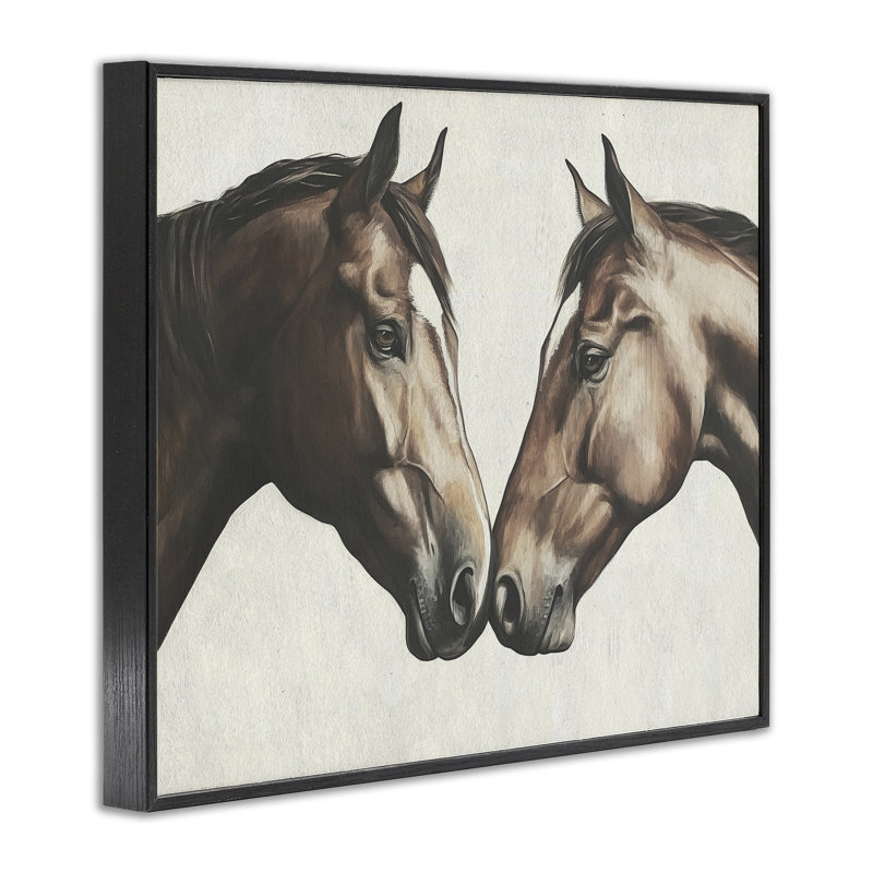 Paire de compagnons équins, estampe numérique, conception de Svetlana Aleynikova, Giclée encadrée noir minuit