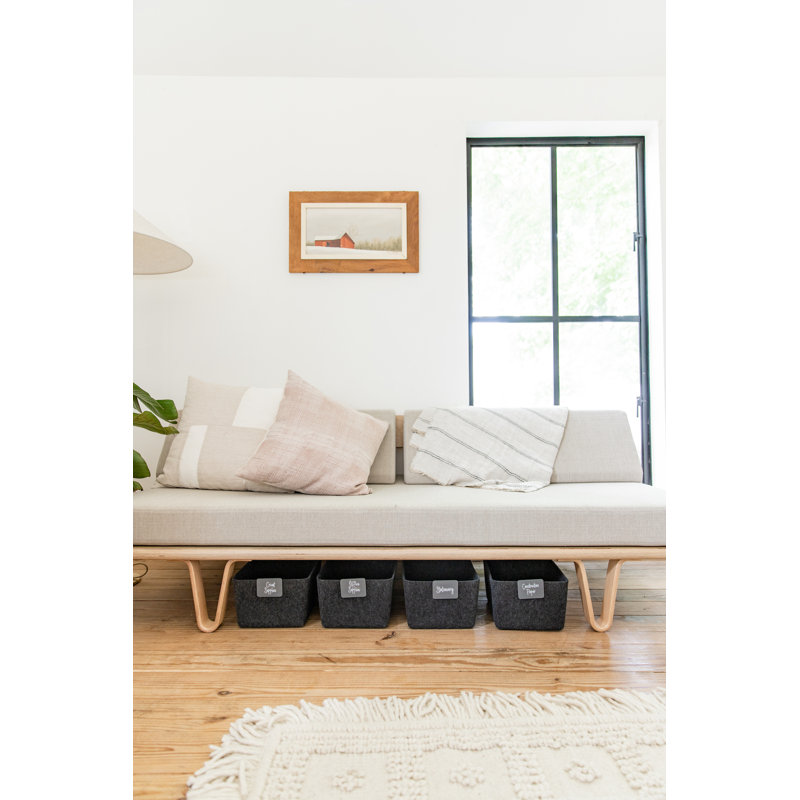 Sculpted Felt Storage Wide Bin, Carbon