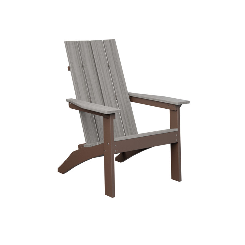 Berlin Gardens Mayhew Adirondack Chair, Driftwood Gray/Chocolate Brown