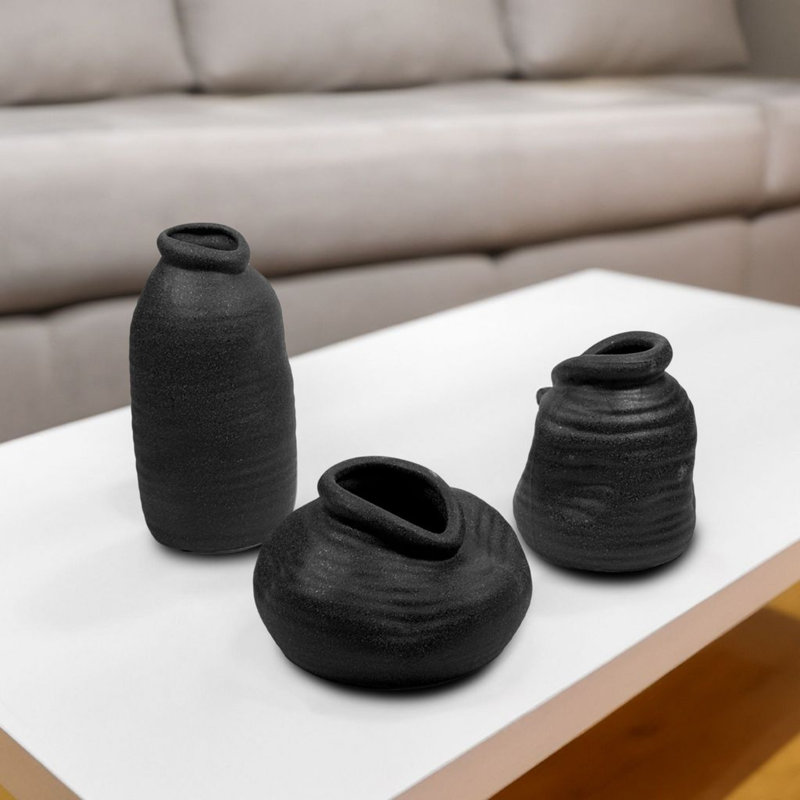 Corojo Ceramic / Porcelain Table Vase, Black