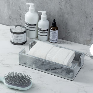 White Marble Bathroom Décor Accessories Tray