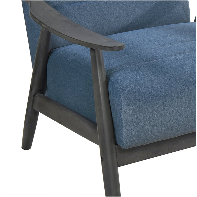 Fauteuil long en velours 31,5 po Longbons, Velours bleu