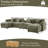 151.5"W U-Shaped Sectional With Console & Cup Holders-878349017