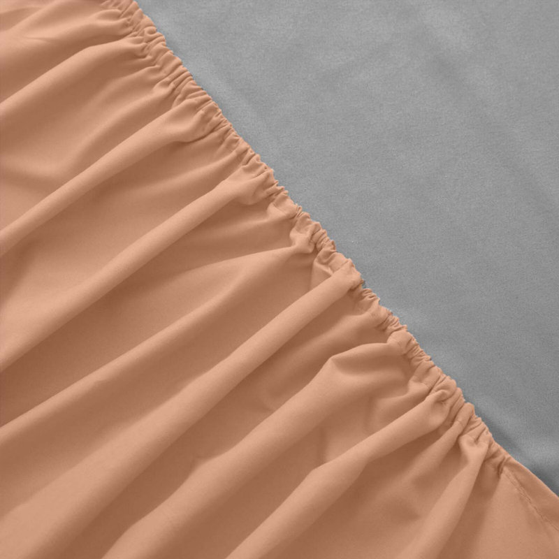 Super Luxury Microfiber 25 cm Plain Fitted Sheet , Double (4'6), Peach