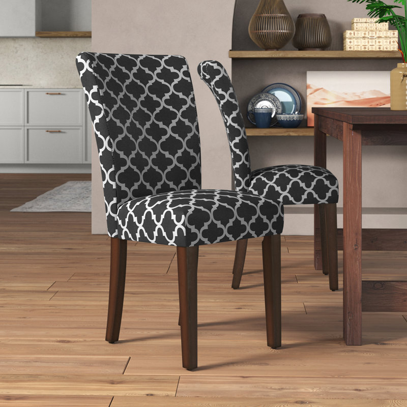 Chaise rembourrée en bois massif Lancaster, Noir vulcain
