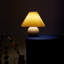 Serena 10" Mid-Century Modern Beige Ceramic LED Table Lamp with Orange Pleated Shade-115701359