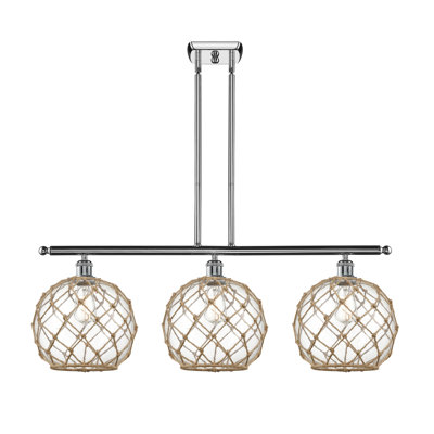 Luminaire suspendu linéaire à 3 lumières pour îlot de cuisine Hilbert