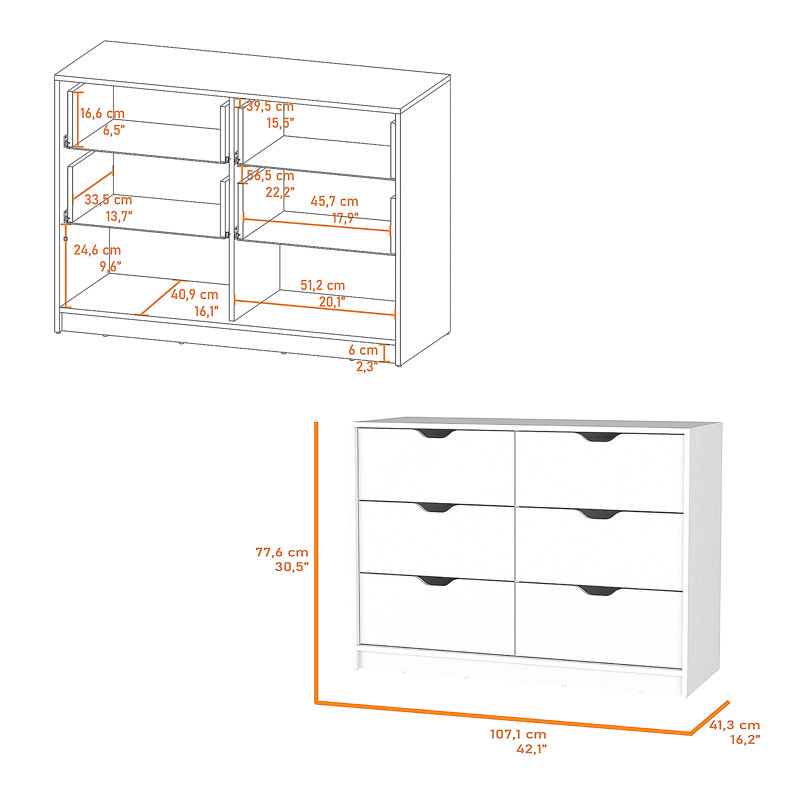 Commode 4 tiroirs, Blanc