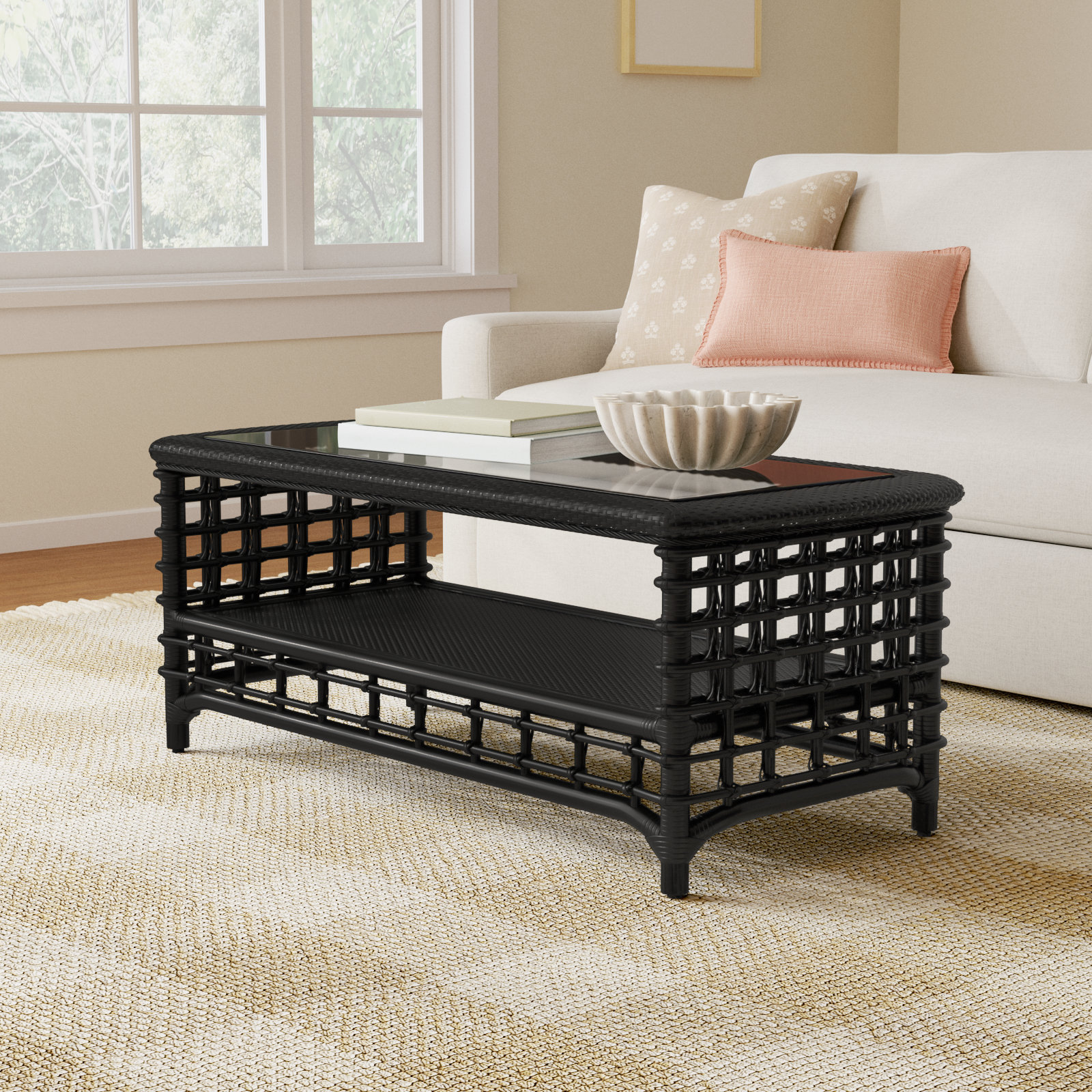 Luca Single Coffee Table, Antique Black