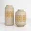 Ensemble de 2 vases de style bohème en céramique beige / orange Arshpreet Gwenevere
