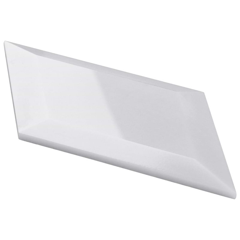 Basque 6x12 Beveled Polished Marble Tile, White