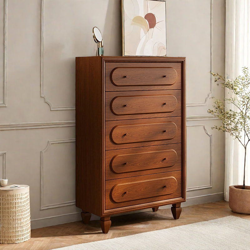 Coffre d'appoint en bois massif exquis simple., Brun