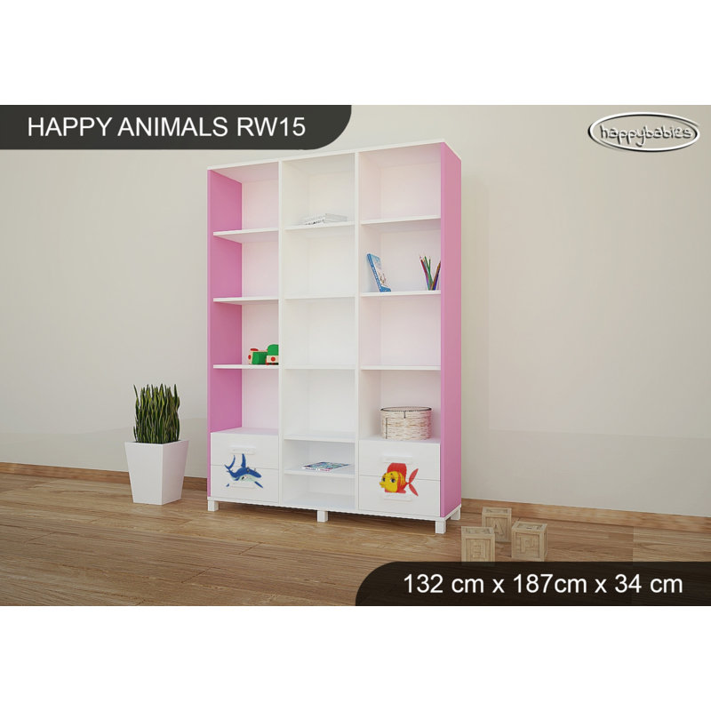 187cm H X 132cm W Kids Bookcase, Pink