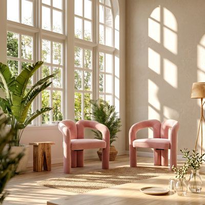 Ensemble de 2 chaises de salle à manger rembourrées en velours l 25,2 po x P 19,88 po x H 27,95 po COOLMORE