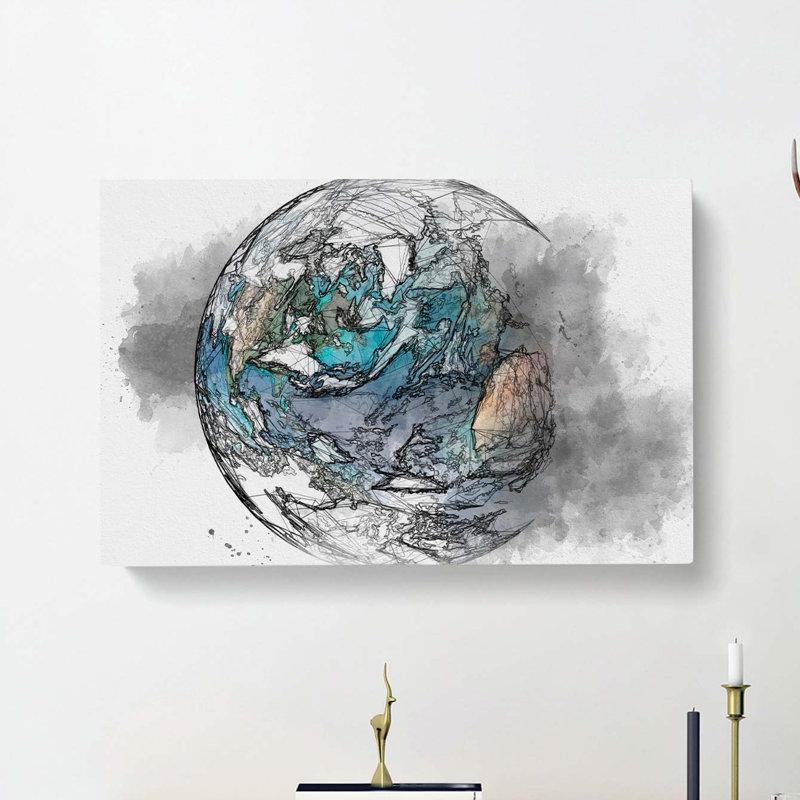 Our Planet Earth In Abstract - Wrapped Canvas Print, 60cm H x 91cm W x 3cm D